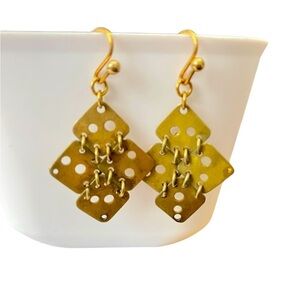 Brass Dangle Drop STATEMENT EARRINGS #138